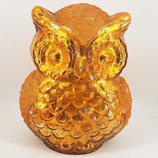 Large Orange Mercury Hobnail Glass Owl Figurine Fall Halloween Decor picture