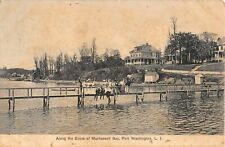 1908 Dock Along the Shore Manhasset Bay Port Washington LI  NY post card picture