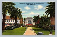 Heart Business Section Scenic Spot New Orleans LA Tropical Trees Postcard picture
