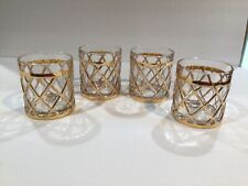 Joseph ALTUZARRA Gold Diamond Lattice Double Old Fashioned Glasses Set Of Four picture