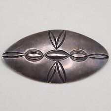 Vtg Navajo Hand Stamped Shield Brooch Old Pawn Silver Pin Native American Indian picture