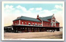 C.1920 LEAVENWORTH, KANSAS KS, UNION DEPOT TRAIN RR RAILWAY Postcard P31 picture