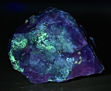 Natural Fluorescent Rare Blue Hackmanite Rough Specimen w/ Unknown Green 133 Gm picture