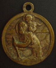Vintage Large Saint Christopher Medal Religious Holy Catholic Signed AP picture