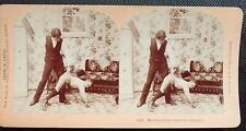 ANTIQUE Real Photo Kilburn Stereoview Meeting of the Board of Education Smacking picture
