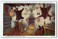 c1920's Old Pigeon Ranch Hunter Fire Place Glorieta Pass New Mexico NM Postcard picture