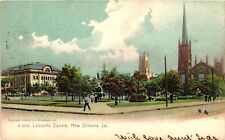 LAFAYETTE SQUARE NEW ORLEANS C1904 GALLIER HALL CHURCHES VINTAGE POSTCARD picture
