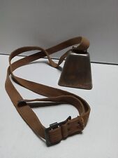VTG Antique Old Metal Cow Bell COWBELL With Strap picture