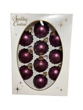Sparkling Creations  Matte Purple 1.5 in Glass Ornaments Set of 10  USA picture