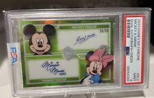 2023 TOPPS DISNEY CHROME 100 MICKEY MINNIE DL-2 GREEN REFRACTOR 06/99 AUTO PSA 9 picture