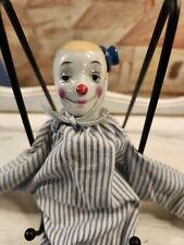 Enesco Vintage Flippy Circus Clown Ceramic Figurine with Blue Hat (1983) picture