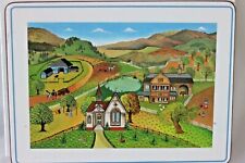 Vintage English Life Placemats Set Of 4 12”x9” Folk Art- with Box picture