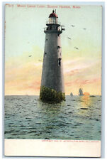 Minot Ledge Lighthouse Boston Harbor Massachusetts MA Antique Unposted Postcard picture