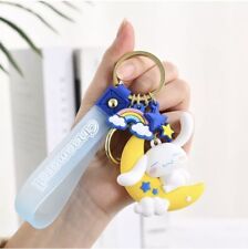 Sanrio Cinnamoroll Keychain 3D Figure Travling in Space Sleeping on The Moon picture