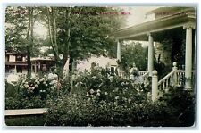 c1910's Plainwell Michigan MI Victorian House Rose Garden Antique Postcard picture