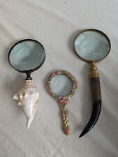Rare  Magnifying Glasses. Three Unique Collectible Vintage Magnifying Glasses. picture