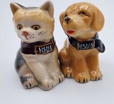 HSUS Cat & Dog Salt & Pepper Shakers Vintage Humane Society picture