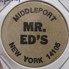 Vintage Mr. Ed's Middleport, NY Wooden Nickel - New York Token picture