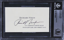 Richard Nixon Authentic Signed Business Card Autographed BAS Slabbed picture