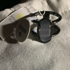 Kendra Scott Elyse Double Band Ring Gunmetal with Gray Quartz. Size 6 NWT picture