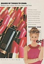 COVER GIRL LIPSTICK vintage print ad from 1991 Rachel Hunter make-up cosmetics picture