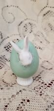 bisque rabbit breaking out of egg eggshell figure figurine Easter decoration picture