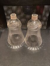 2 Clear Glass Votive Cups Peg Candle Cups Drape Pattern Home Interior Vintage picture