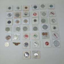 Lot Of 38 Vintage Pins / Coins / Tokens picture