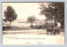 Salem MA-Massachusetts, View of Bay & Grounds at Salem Willows Vintage Postcard picture