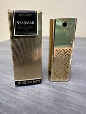 Vintage Shalimar Guerlain 1982 Gold Perfume Bottle Empty Purse Atomizer picture