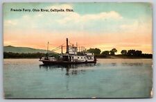 Francis Ferry Rear Paddle Wheel Ohio River Gallipolis Ohio C1907 Postcard K21 picture
