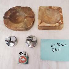 Lot of Vintage Mid Century Italian Alabaster Ashtray & Cigarette Lighters picture