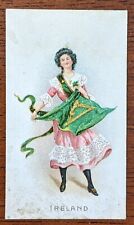 1908 Wills Cigarette Card Flag Girls Of All Nations No. 46 Ireland. picture