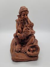Mother And Child Terra Cotta Clay Signed Sculpture Menendez RPM picture