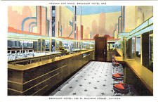 Vintage Hannah and Hogg Brevoort Hotel Bar Postcard Chicago Illinois New picture