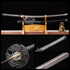 hand forge Folded steel clay tempered Japanese Samurai Sword Katana sharp blade picture