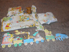 Winnie The Pooh Vintage Lot Sears Curtains wall Train Pillow wax figure 1980s picture