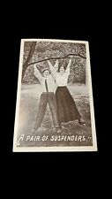 Vintage Romantic Postcard Black And White A Pair Of Suspenders picture