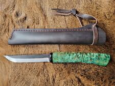 Handmade bushcraft/puukko style/forest Scandi knife.Buffalo horn, Karelian birch picture