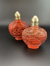 Vintage Oriental Hong Kong Red Shakers Salt And Pepper Shakers picture