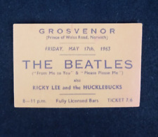 The Beatles Grosvenor 1963 Concert Ticket Sticker 1.5