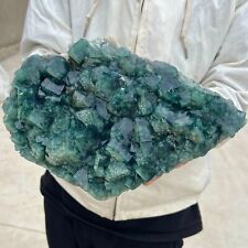 8.3LB Large NATURAL Green Cube FLUORITE Quartz Crystal Cluster Mineral Specimen picture