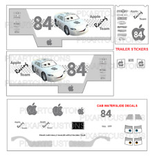 FOR DISNEY CARS CUSTOM WALLY APPLE RACING TEAM DECAL SET picture