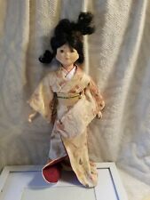 Japanese geisha doll Porcelain and cloth ,18 inch Porcelain legs arms head picture