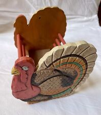 Wooden Turkey Caddy / Decoration Thanksgiving Handmade picture