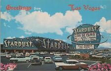 Postcard Greetings from The Stardust Hotel Las Vegas Nevada Vintage Cars  picture