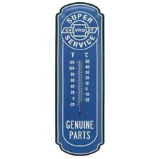  Genuine Chevrolet Blue Metal Wall Thermometer   Size: 8.5