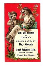 c1890's Trade Card Frear's Grand January Dry Goods, Stock Redction Sale picture