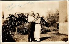 Kewanee Illinois~Alfred & His Mother in Garden~c1910 Real Photo Postcard~RPPC picture