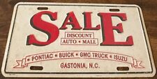 SALE Discount Auto Mall Pontiac Isuzu Dealership Booster License Plate Gastonia picture